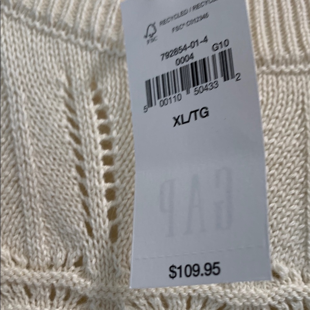 GAP Cream Ribbed Crew Neck Mini Dress - Picture 3 of 6